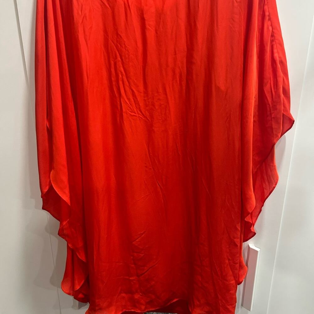 Trina Turk Red Flowy Anissa Embellished silk blend shift kaftan dress size 6 - Picture 3 of 8